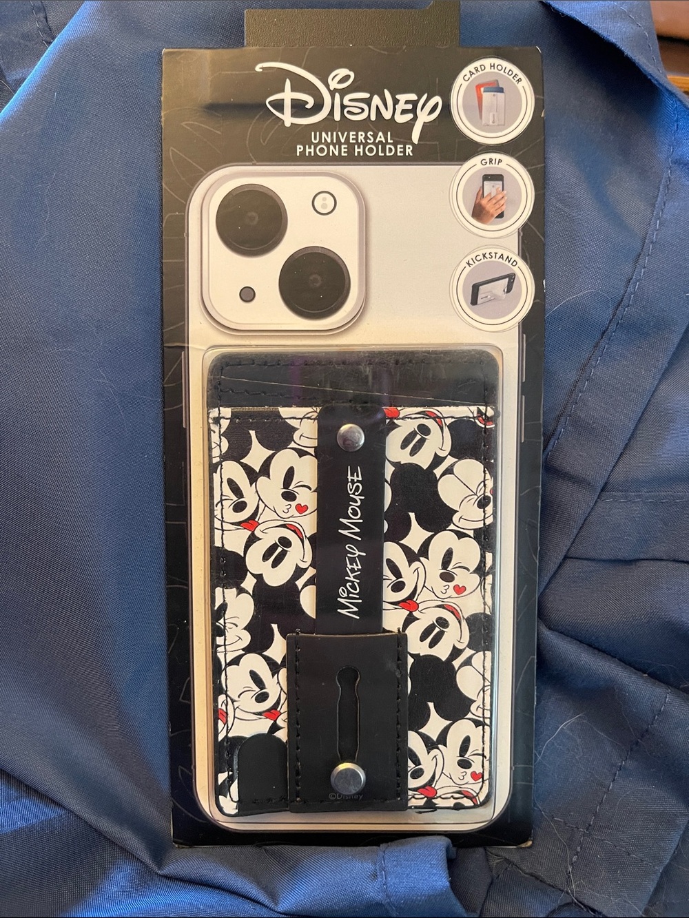 Disney Mickey Mouse Black & White Card Pocket Phone Grip with Kickstand